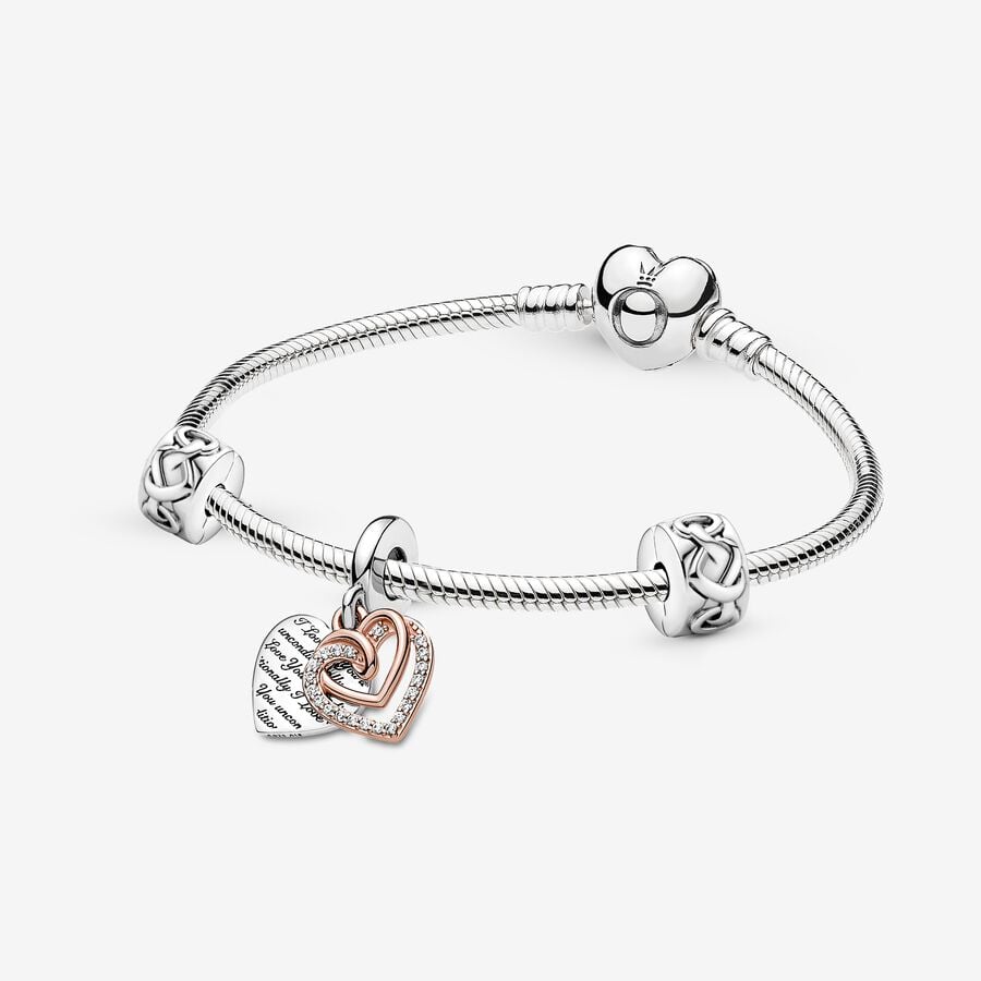 Pandora Moments Two Tone Heart Bracelet Gift Set image number 0